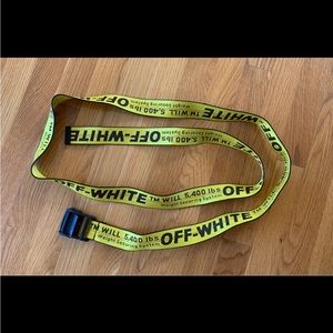 Classic Industrial Belt OFF-WHITE Yellow Black Adjusted Cargo Strap Logo Buckle